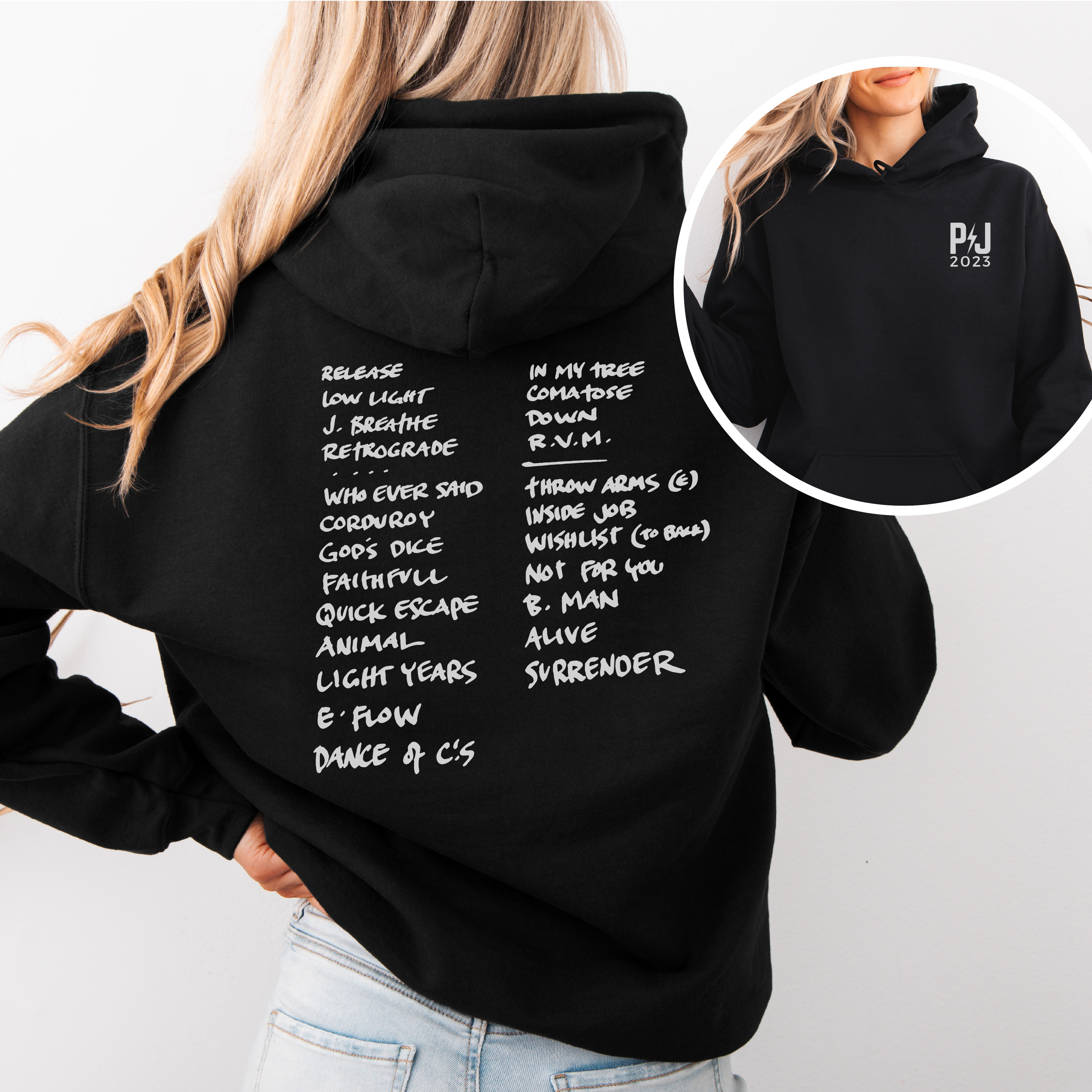 Pearl Jam Setlist Hoodies