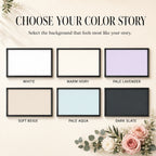 Heart lyric print color options including white, ivory, black, beige, lavender, slate and aqua