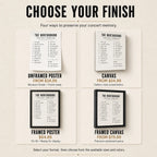 Custom concert setlist unframed poster canvas framed poster and framed canvas formats with starting prices