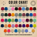 Gildan 18000 sweatshirt color chart for custom concert setlist apparel