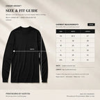 Long sleeve tee size and fit guide for custom concert apparel