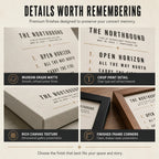 Close-up details of museum-grade matte poster paper, crisp printing, canvas texture and finished frames.