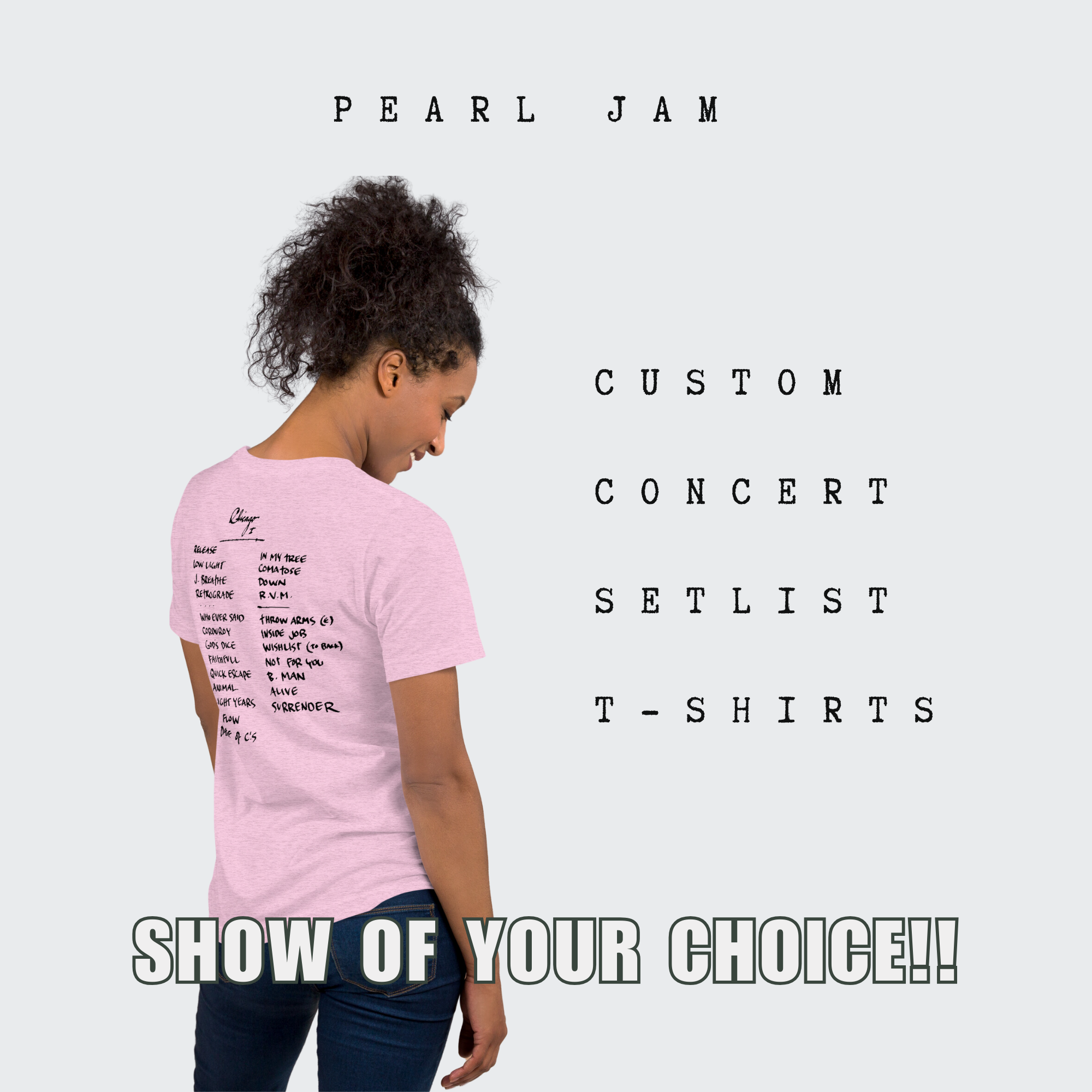 Pearl Jam | Concert | Setlist | T-Shirt | Custom | Fan Art | Gift for Him | Gift for Her | Unique Gift | Memories