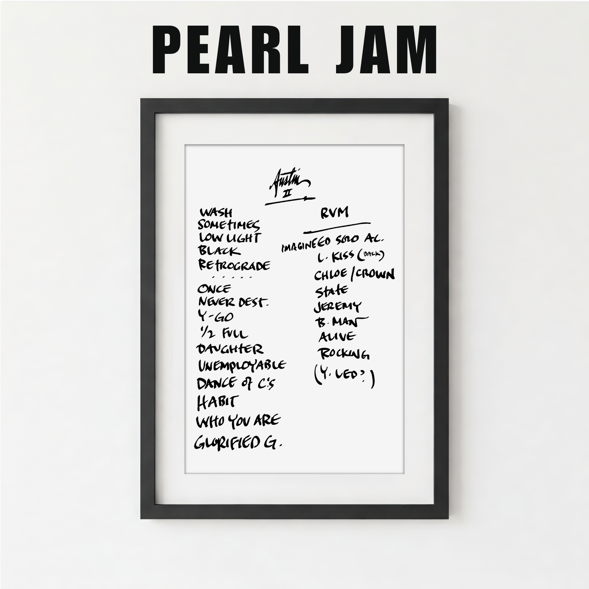 Pearl Jam | Austin | 9/19/23 | Night 2 | Concert | Setlist | Print | Custom | Personalized | Gift for Him | Gift for Her | Special Gift | Music Fan Gift