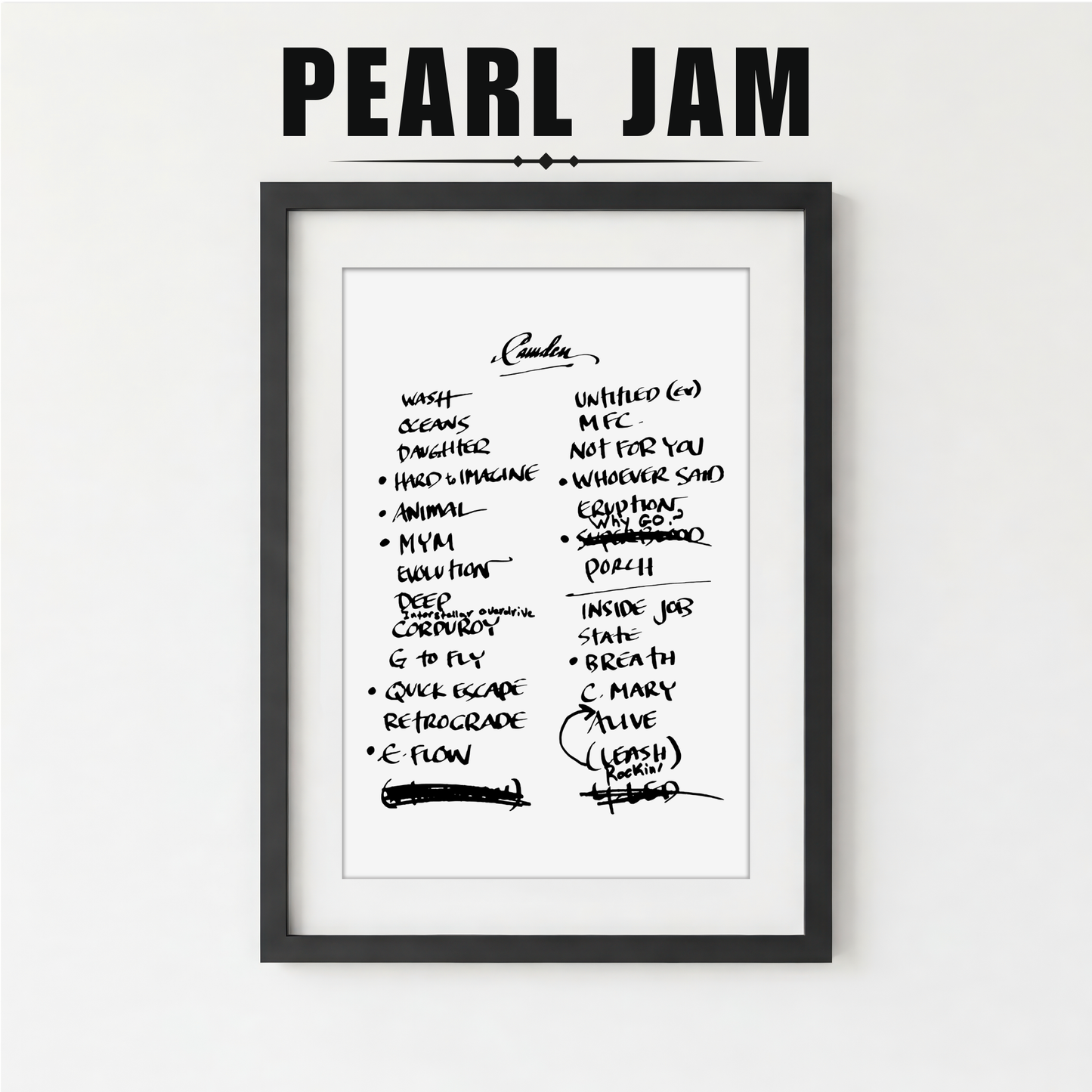 Pearl Jam | Camden | 9/14/22 | One Night | Concert | Setlist | Print | Custom | Personalized | Gift for Him | Gift for Her | Special Gift | Music Fan Gift