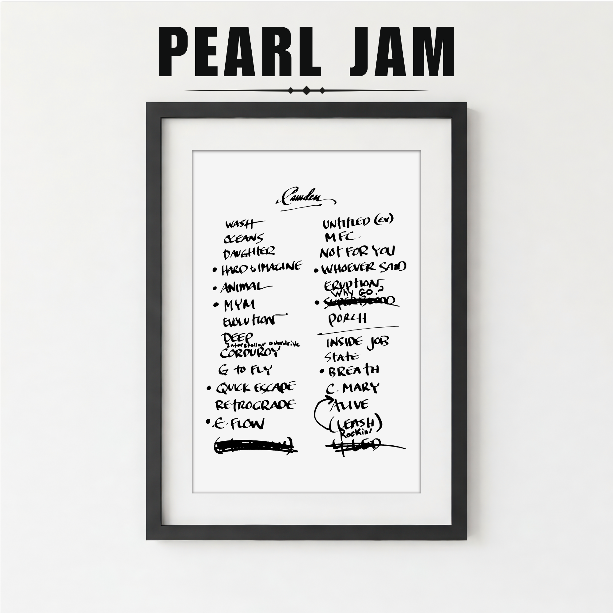 Pearl Jam | Camden | 9/14/22 | One Night | Concert | Setlist | Print | Custom | Personalized | Gift for Him | Gift for Her | Special Gift | Music Fan Gift