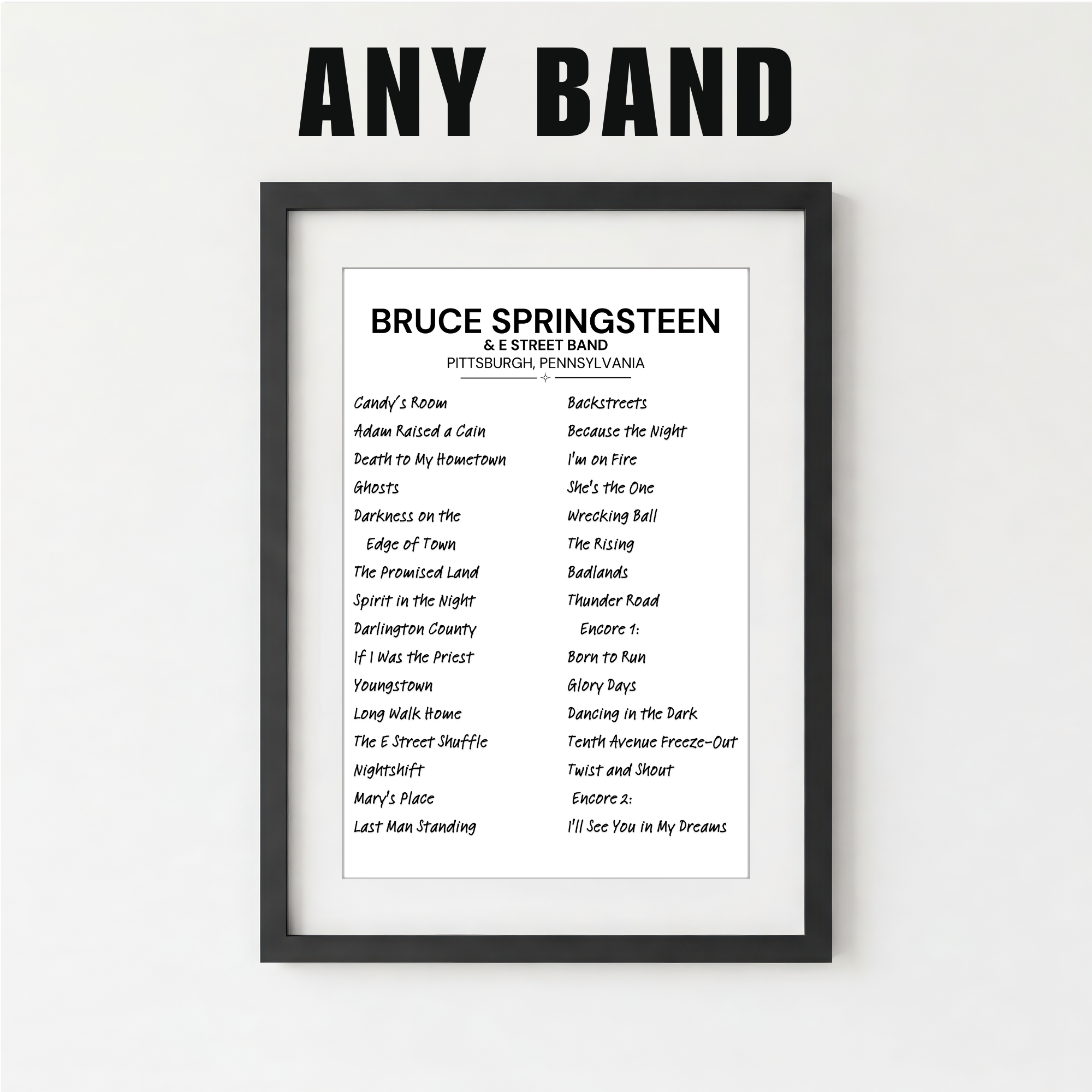 Custom | Concert | Setlist | Print | Any Band | Any Show | Any City| Personalized | Gift for Him | Gift for Her | Special Gift | Music Fan Gift