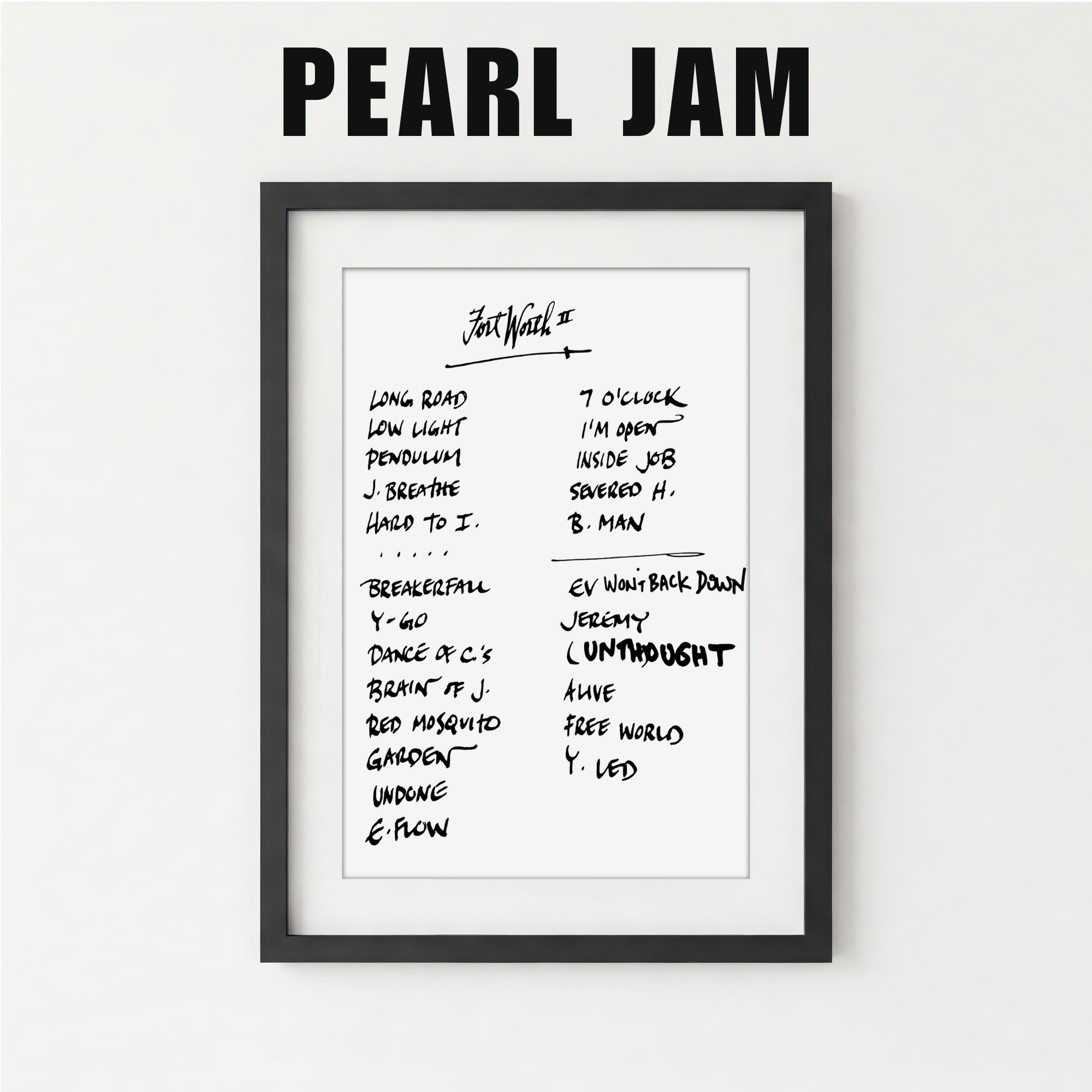Pearl Jam | Fort Worth | 9/15/23 | Night 2 | Concert | Setlist | Print | Custom | Personalized | Gift for Him | Gift for Her | Special Gift | Music Fan Gift