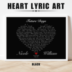 Heart Lyric Print | Custom | Personalized Song Print | Wedding Gift | Anniversary | Wall Art | Gift for Him | Gift for Her | Couples