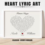 Heart Lyric Print | Custom | Personalized Song Print | Wedding Gift | Anniversary | Wall Art | Gift for Him | Gift for Her | Couples