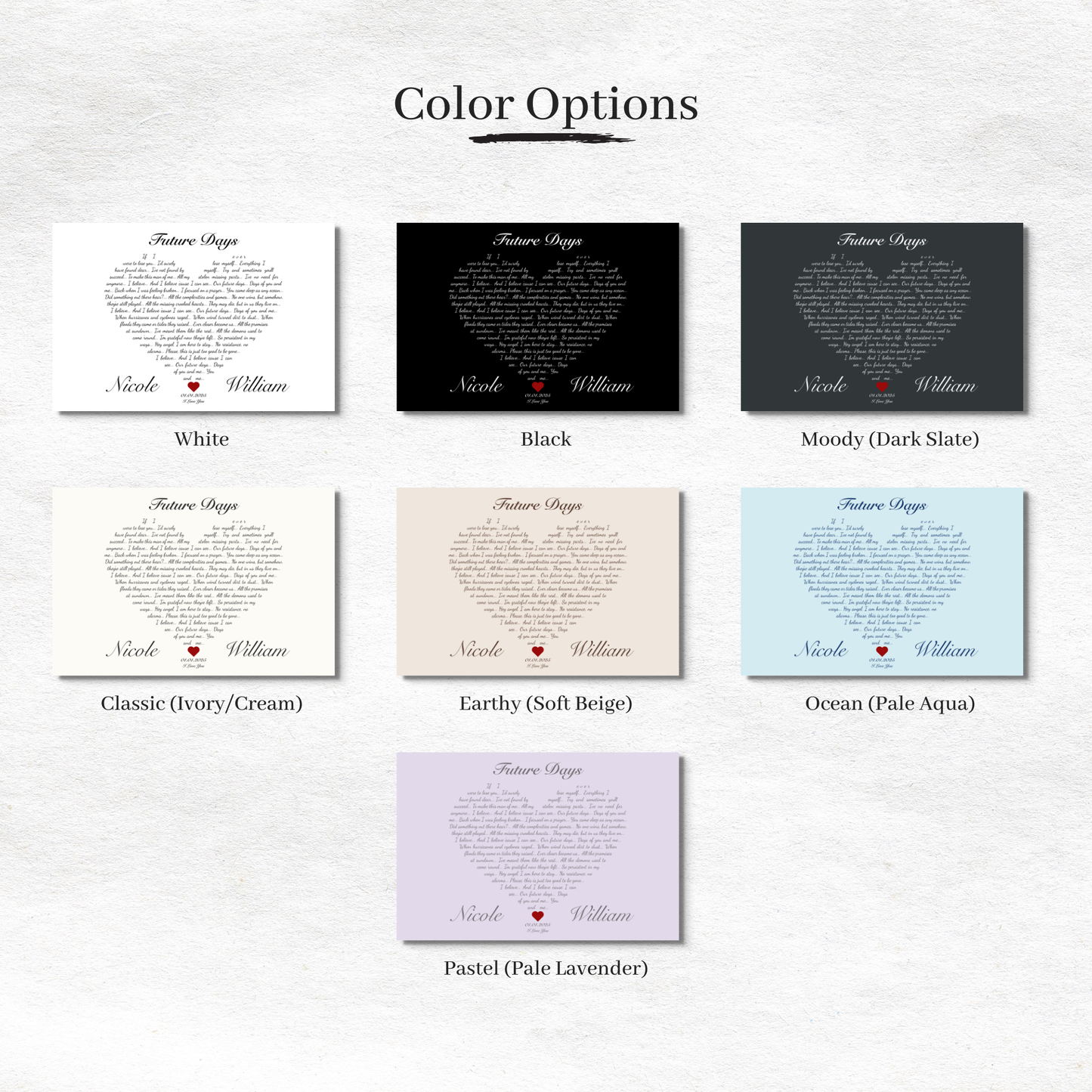 Heart Lyric Print | Custom | Personalized Song Print | Wedding Gift | Anniversary | Wall Art | Gift for Him | Gift for Her | Couples