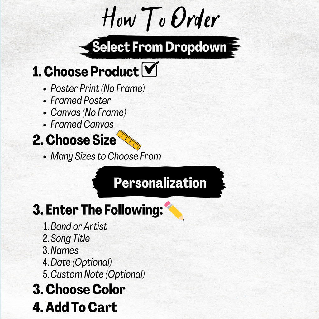 Instructions for ordering a product with checkboxes and text on a white background