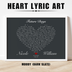 Heart Lyric Print | Custom | Personalized Song Print | Wedding Gift | Anniversary | Wall Art | Gift for Him | Gift for Her | Couples