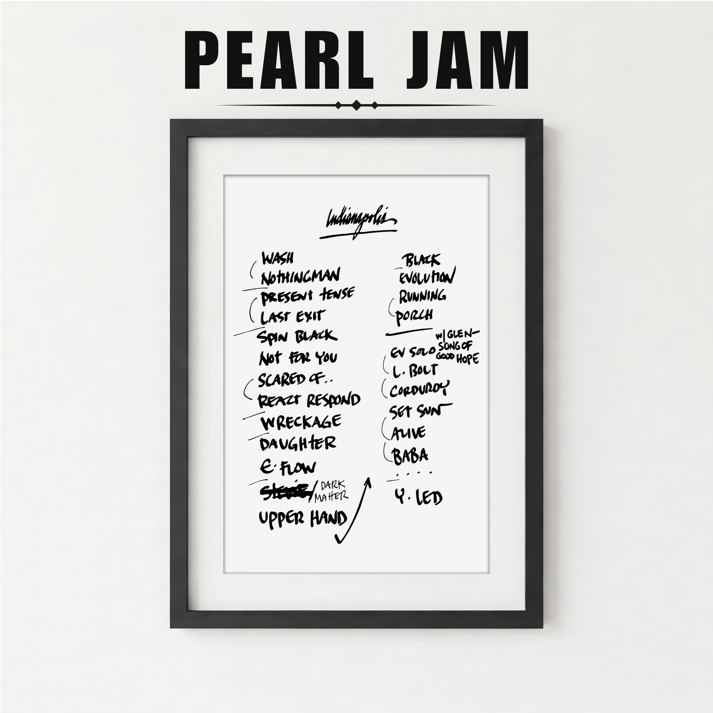 Pearl Jam | Indianapolis | 8/26/24 | One Night | Concert | Setlist | Print | Custom | Personalized | Gift for Him | Gift for Her | Special Gift | Music Fan Gift