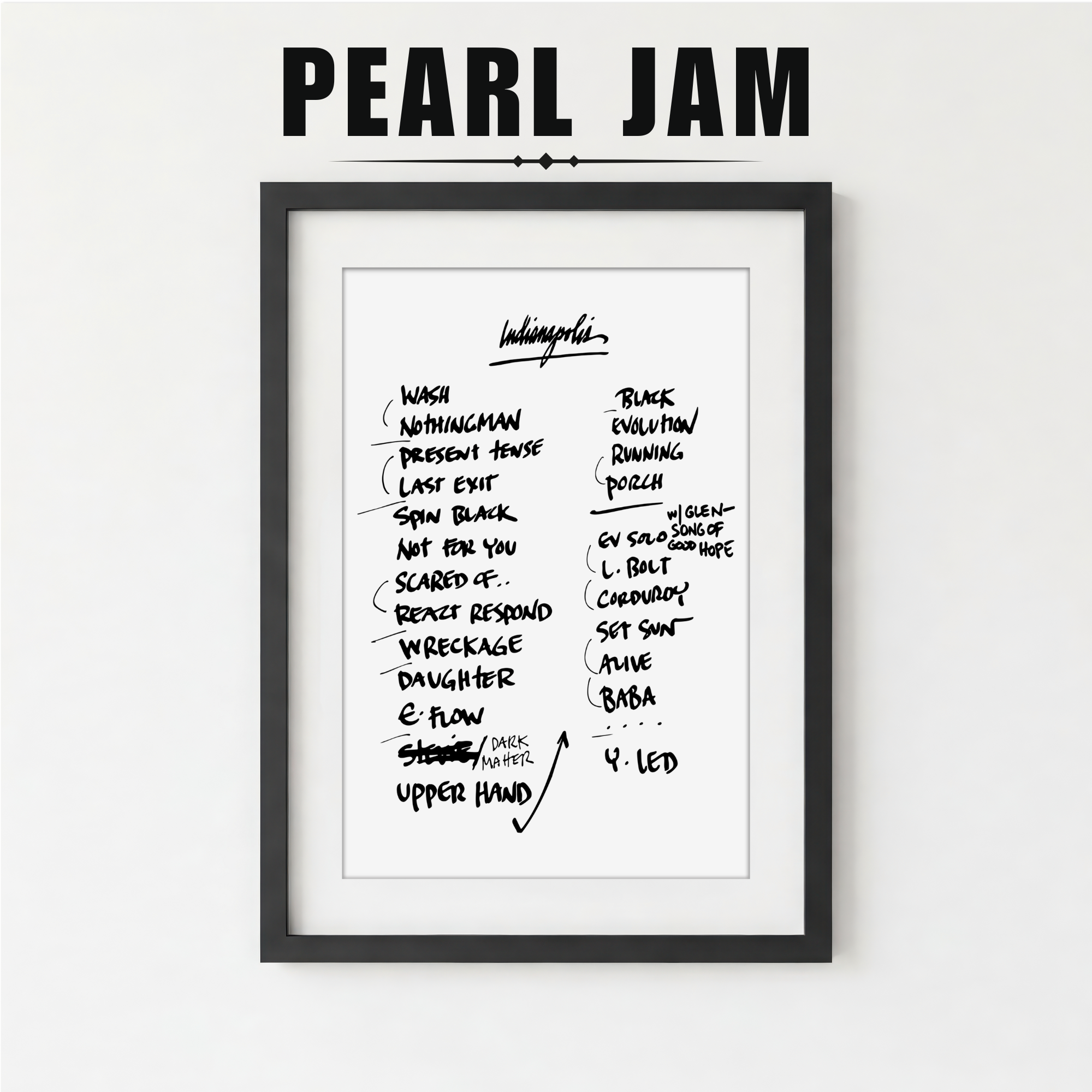 Pearl Jam | Indianapolis | 8/26/24 | One Night | Concert | Setlist | Print | Custom | Personalized | Gift for Him | Gift for Her | Special Gift | Music Fan Gift