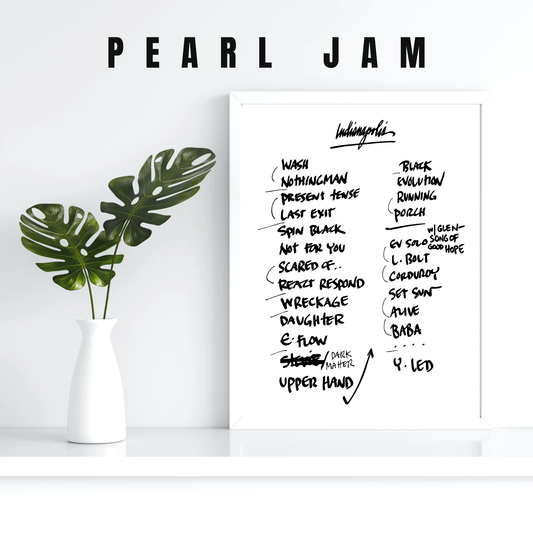 Pearl Jam | Indianapolis | 8/26/24 | One Night | Concert | Setlist | Print | Custom | Personalized | Gift for Him | Gift for Her | Special Gift | Music Fan Gift