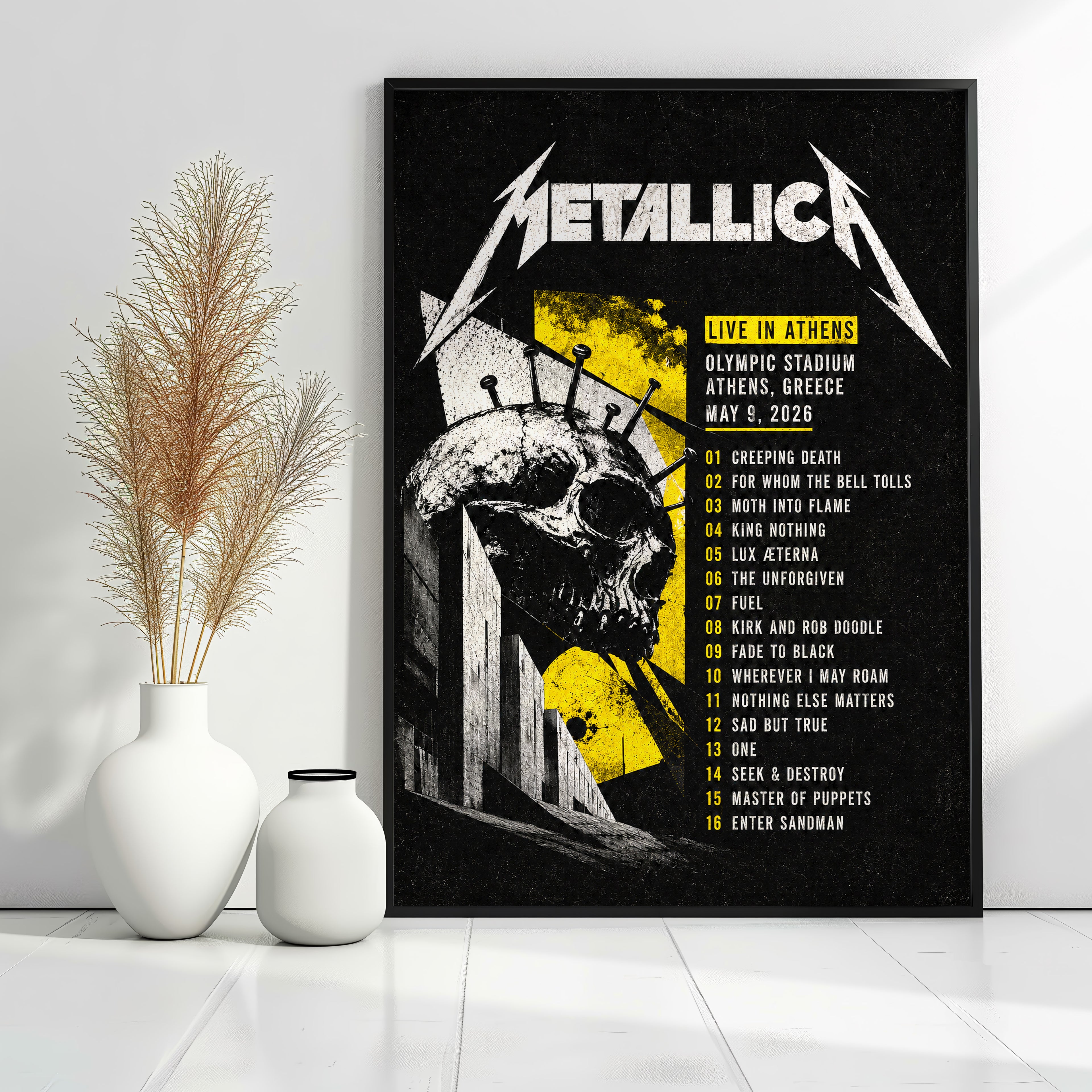 Metallica Athens Greece May 9, 2026 Setlist Poster