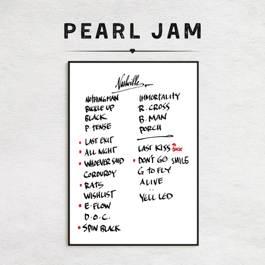 Pearl Jam | Nashville | 5/6/25 | Night 1 | Concert | Setlist | Print | Custom | Personalized | Gift for Him | Gift for Her | Special Gift | Music Fan Gift
