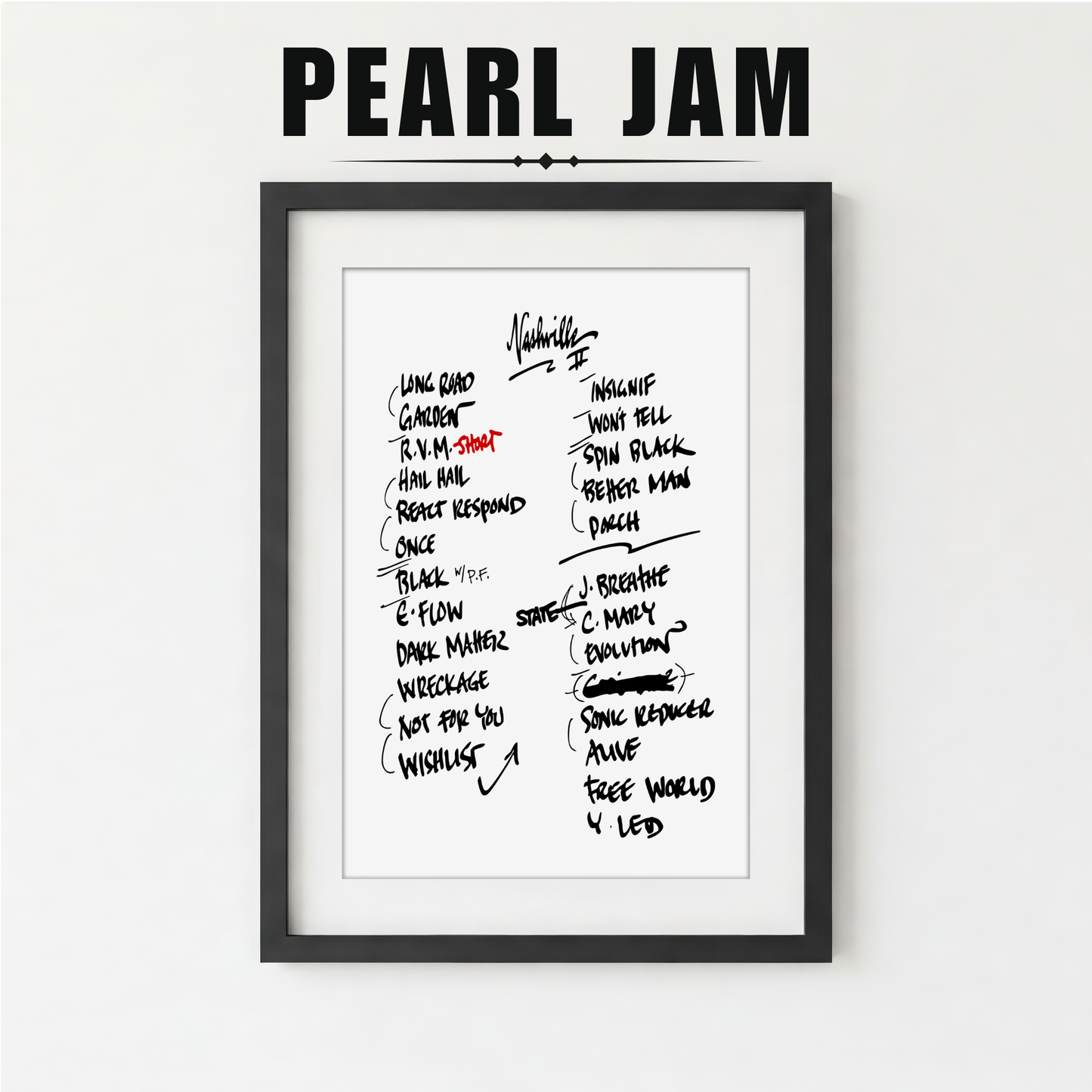 Pearl Jam | Nashville | 5/8/25 | Night 2 | Concert | Setlist | Print | Custom | Personalized | Gift for Him | Gift for Her | Special Gift | Music Fan Gift