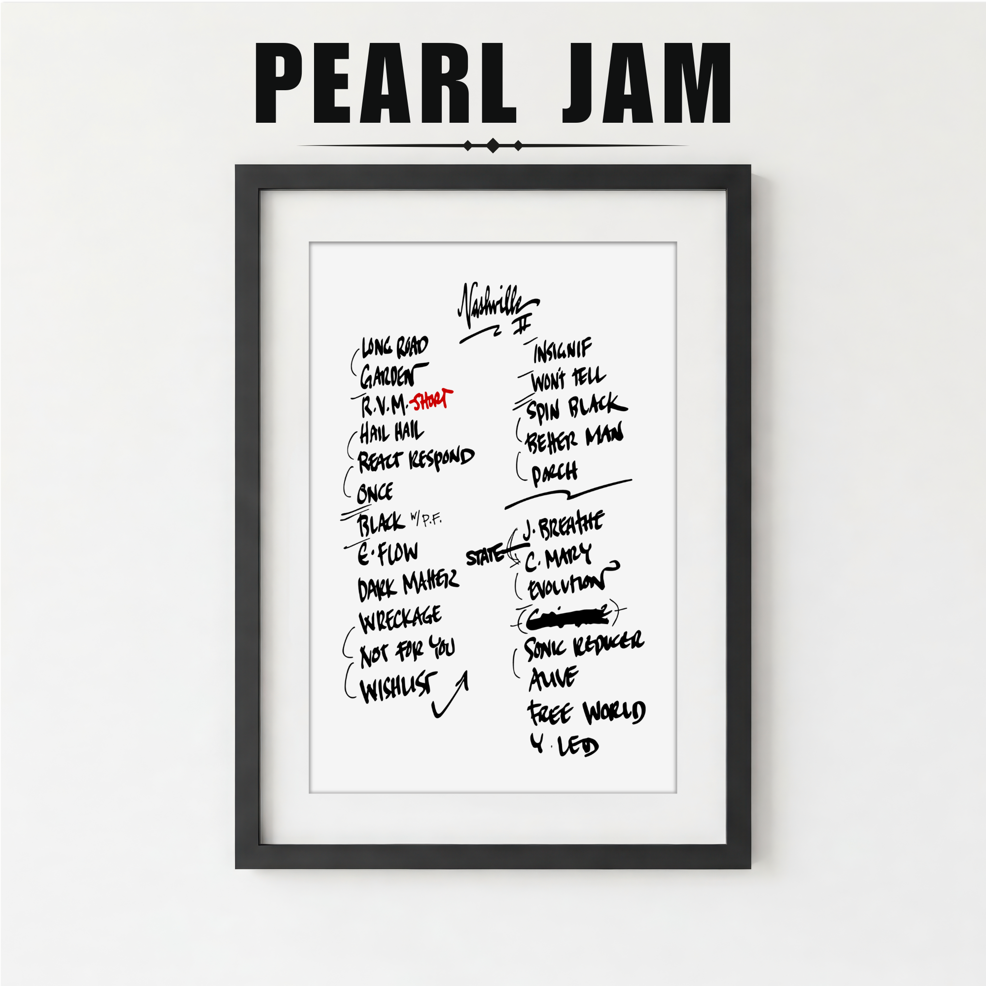 Pearl Jam | Nashville | 5/8/25 | Night 2 | Concert | Setlist | Print | Custom | Personalized | Gift for Him | Gift for Her | Special Gift | Music Fan Gift