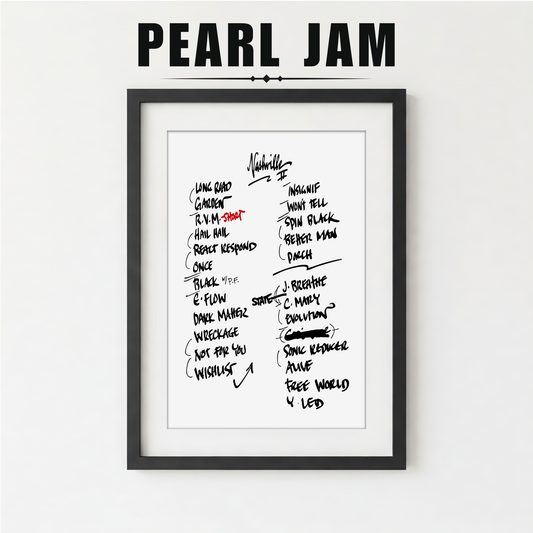 Pearl Jam | Nashville | 5/8/25 | Night 2 | Concert | Setlist | Print | Custom | Personalized | Gift for Him | Gift for Her | Special Gift | Music Fan Gift