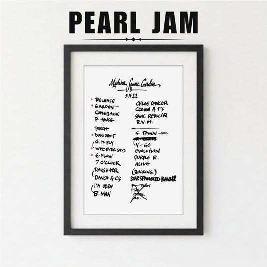 Pearl Jam | New York | 9/11/22 | Night 2 | Concert | Setlist | Print | Custom | Personalized | Gift for Him | Gift for Her | Special Gift | Music Fan Gift