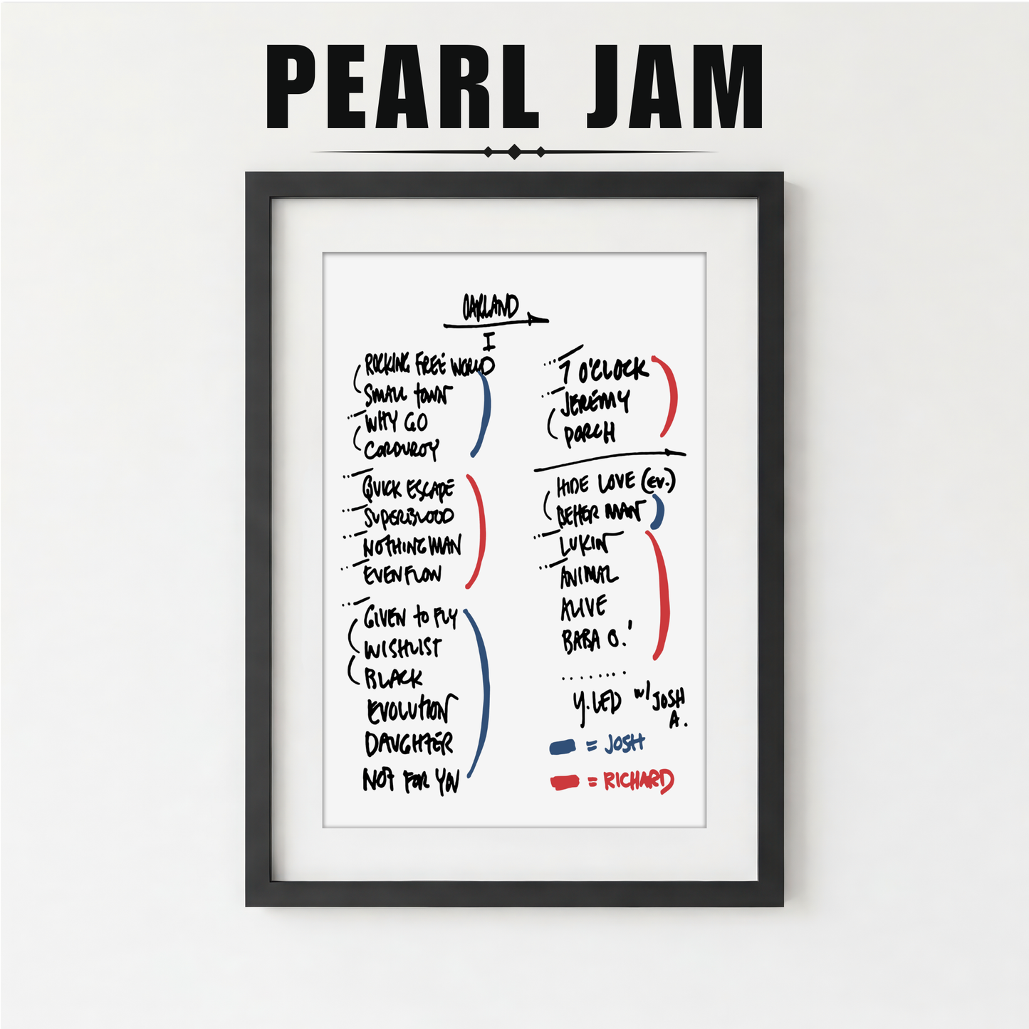Pearl Jam | Oakland | 5/12/22 | Night 1 | Concert | Setlist | Print | Custom | Personalized | Gift for Him | Gift for Her | Special Gift | Music Fan Gift