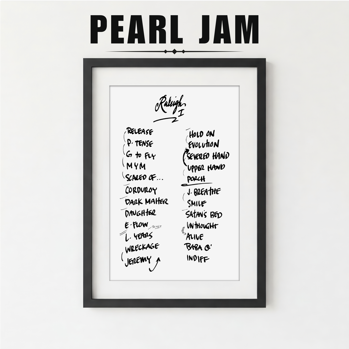Pearl Jam | Raleigh | 5/11/25 | Night 1 | Concert | Setlist | Print | Custom | Personalized | Gift for Him | Gift for Her | Special Gift | Music Fan Gift