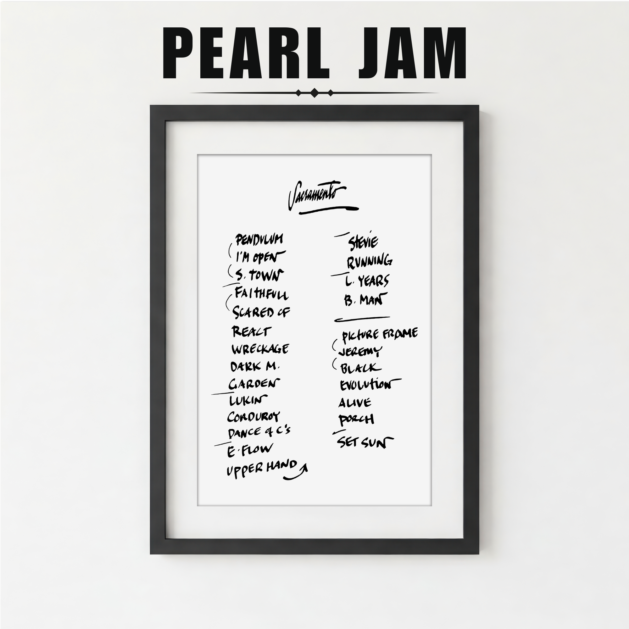 Pearl Jam | Sacramento | 5/13/24 | One Night | Concert | Setlist | Print | Custom | Personalized | Gift for Him | Gift for Her | Special Gift | Music Fan Gift