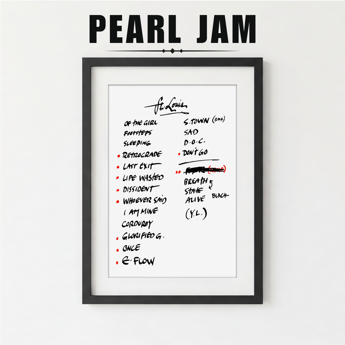 Pearl Jam | St. Louis | 9/18/22 | One Night | Concert | Setlist | Print | Custom | Personalized | Gift for Him | Gift for Her | Special Gift | Music Fan Gift