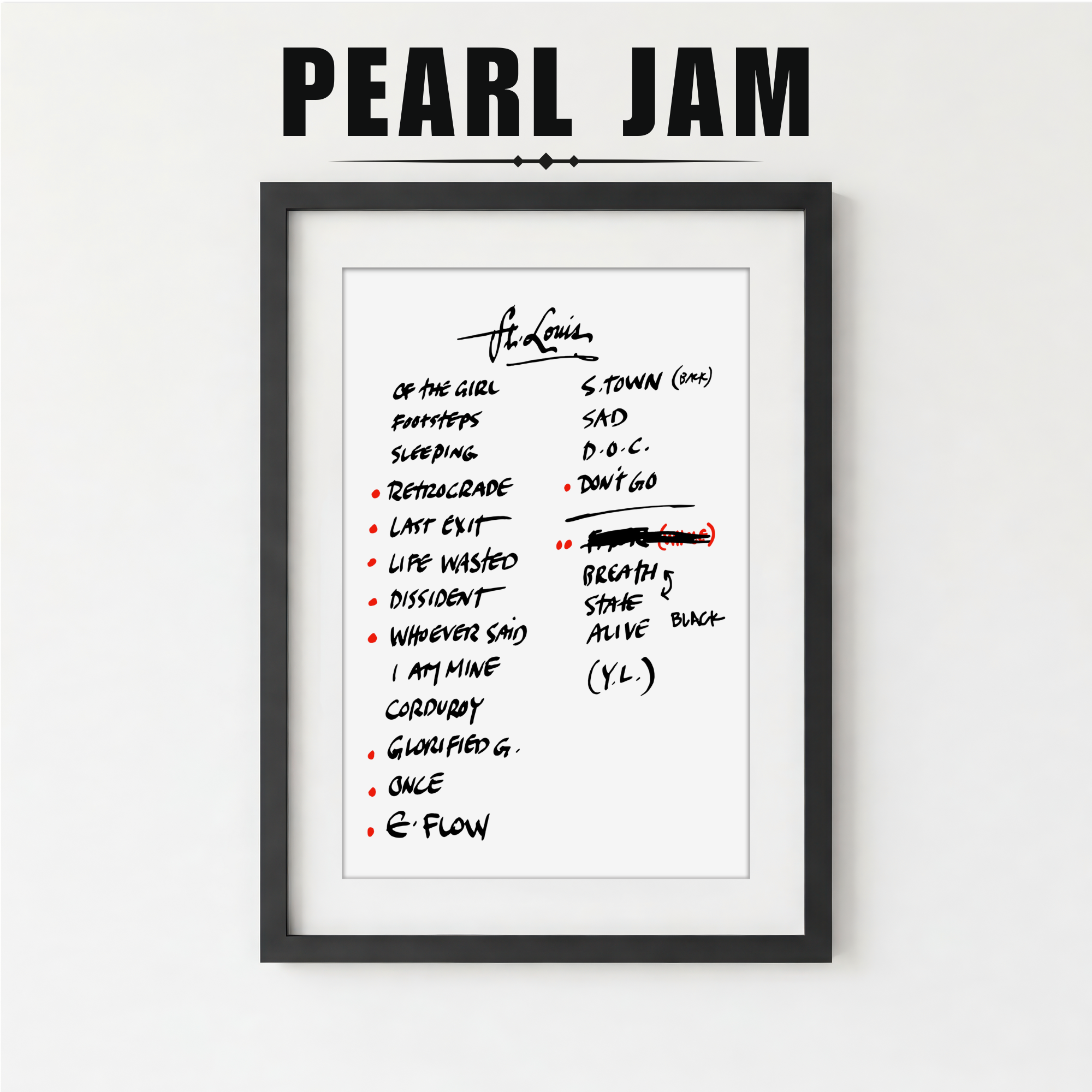 Pearl Jam | St. Louis | 9/18/22 | One Night | Concert | Setlist | Print | Custom | Personalized | Gift for Him | Gift for Her | Special Gift | Music Fan Gift