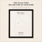 The place that became part of your story — custom framed Heart Map artwork