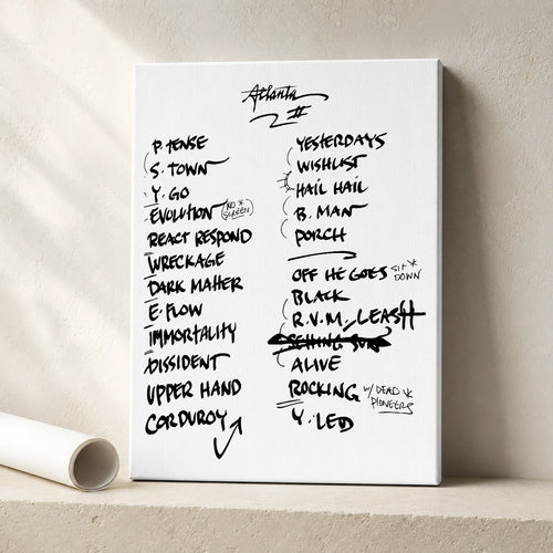Pearl Jam Atlanta Setlist Wall Art - State Farm Arena, Night 2 - 5/1/25