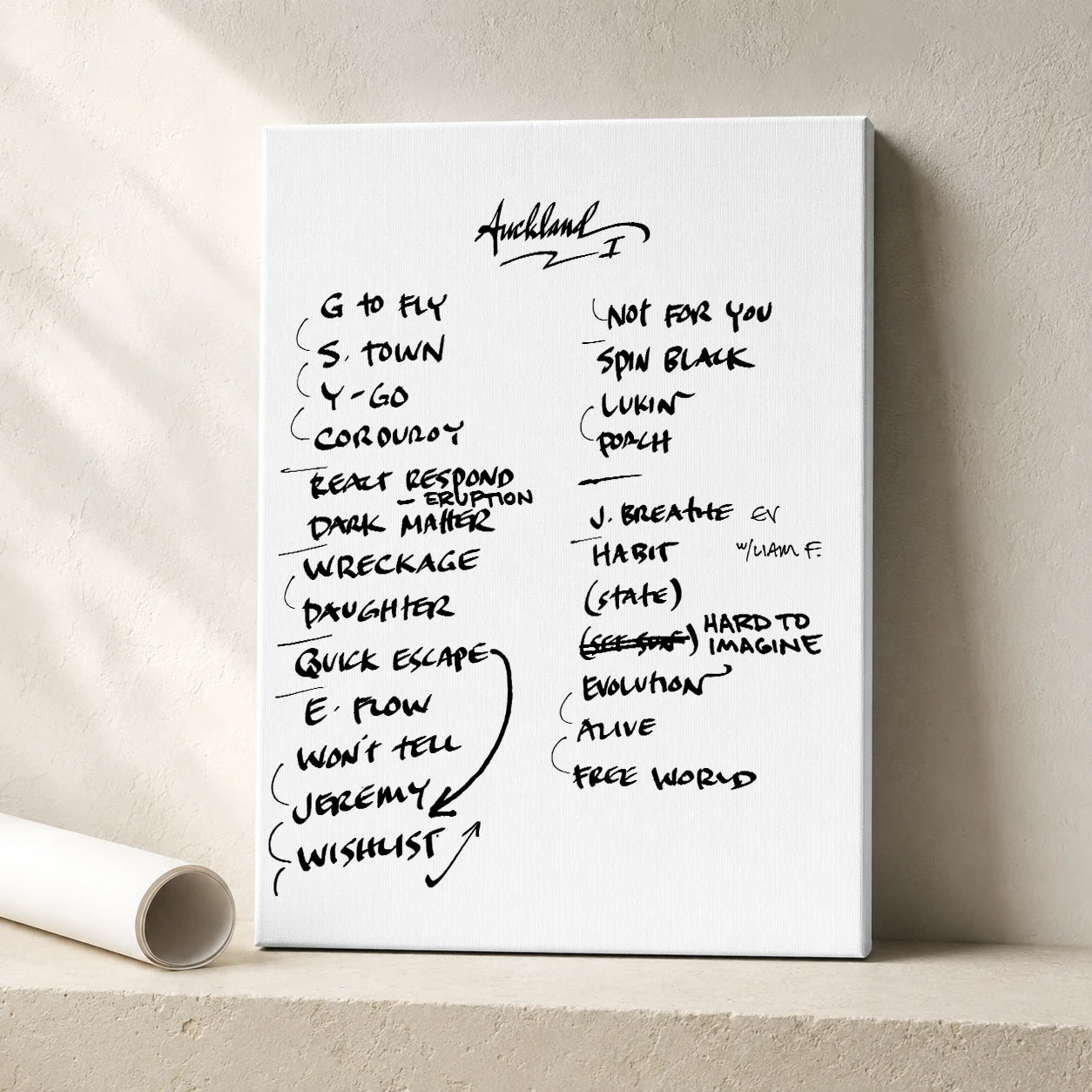 Pearl Jam Auckland Setlist Wall Art - Go Media Stadium, Mt Smart, Night 1 - 11/8/24