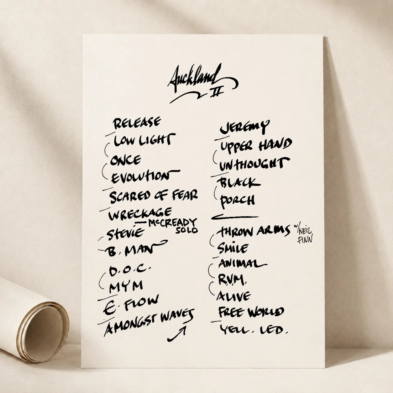 Pearl Jam Auckland Setlist Wall Art - Go Media Stadium, Mt Smart, Night 2 - 11/10/24
