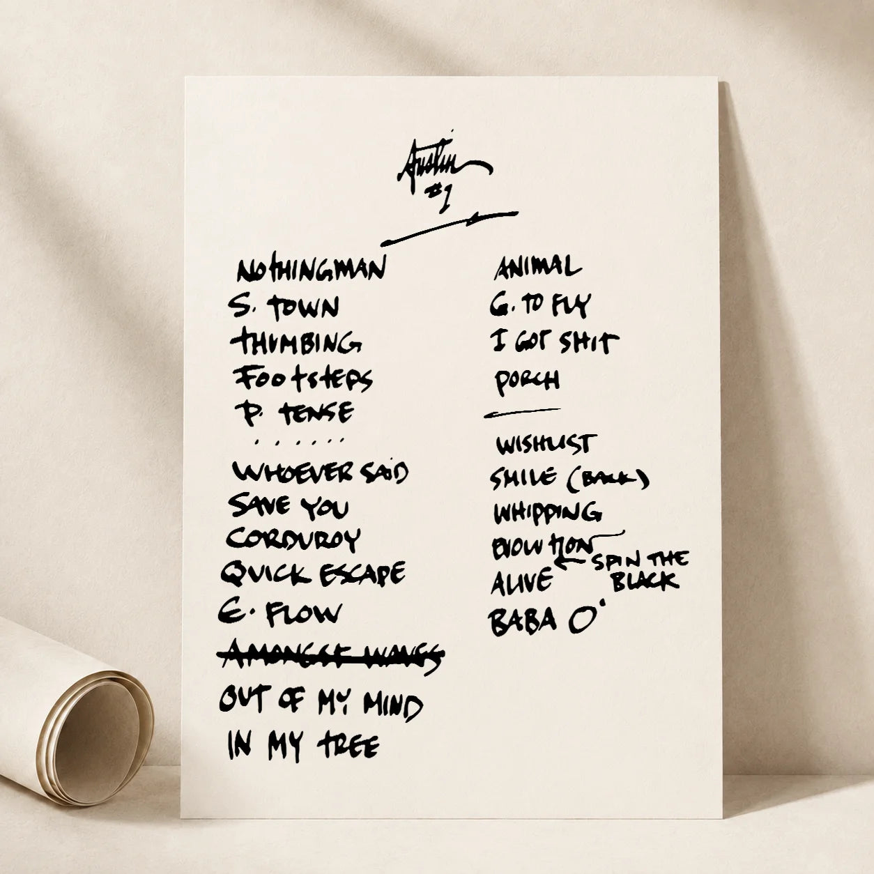 Pearl Jam Austin Setlist Wall Art - Moody Center, Night 1 - 9/18/23