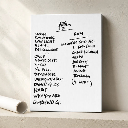 Pearl Jam Austin Setlist Wall Art - Moody Center, Night 2 - 9/19/23