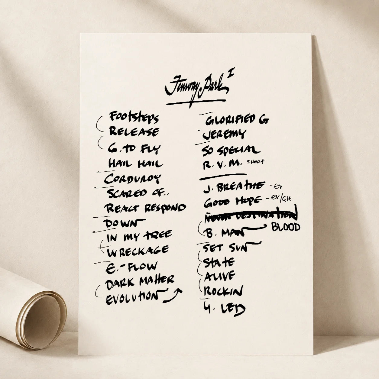 Pearl Jam Boston Setlist Wall Art - Fenway Park, Night 1 - 9/15/24