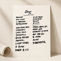 Pearl Jam Chicago Setlist Wall Art - United Center, Night 1 - 9/5/23