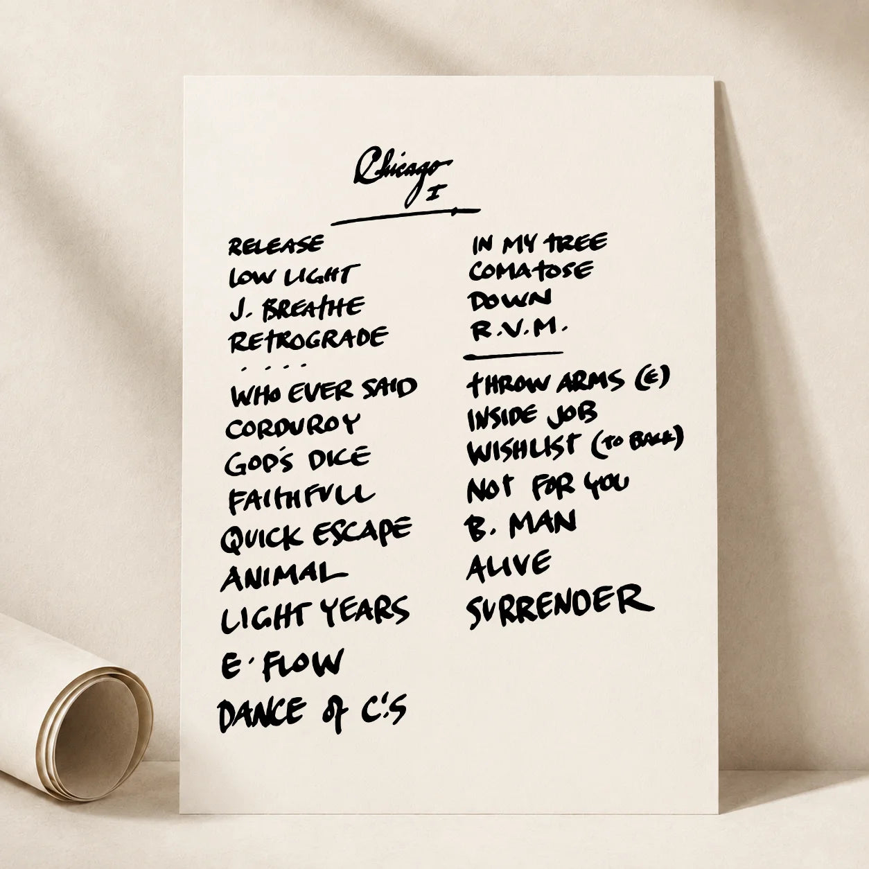 Pearl Jam Chicago Setlist Wall Art - United Center, Night 1 - 9/5/23