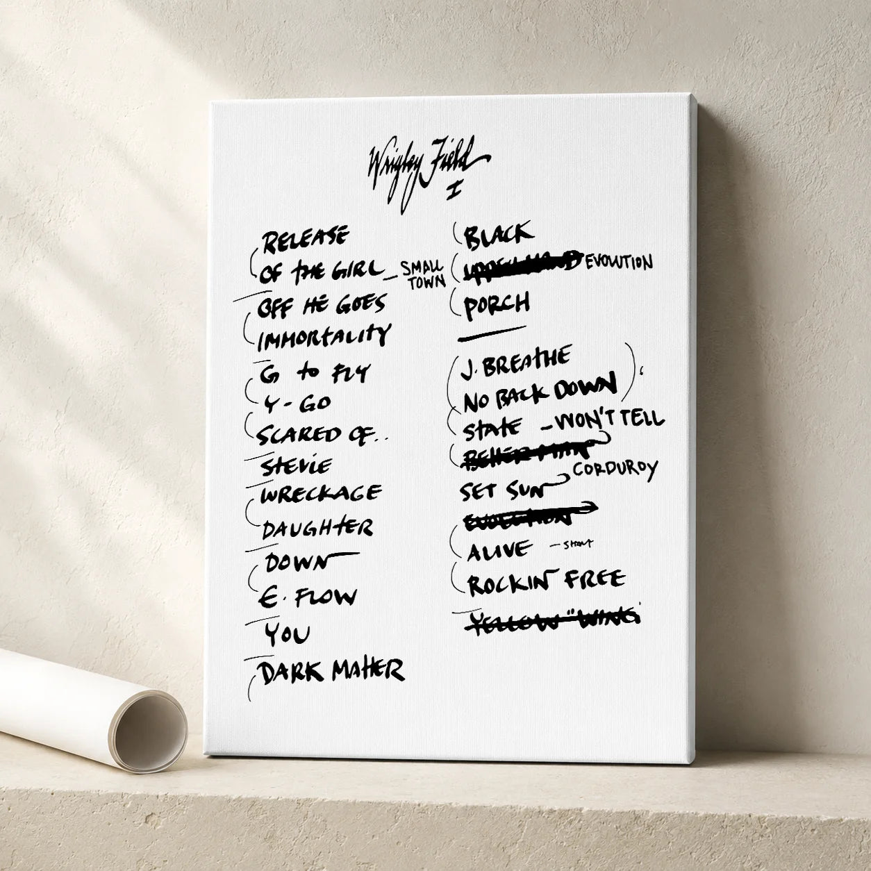 Pearl Jam Chicago Setlist Wall Art - Wrigley Field, Night 1 - 8/29/24