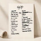 Pearl Jam Chicago Setlist Wall Art - Wrigley Field, Night 1 - 8/29/24