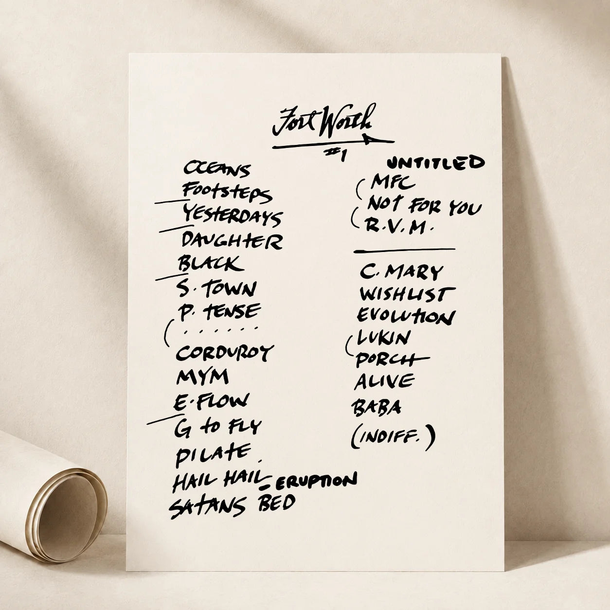 Pearl Jam Fort Worth Setlist Wall Art - Dickies Arena, Night 1 - 9/13/23