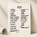 Pearl Jam Hollywood Setlist Wall Art - Hard Rock Live, Night 1 - 4/24/25