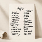 Pearl Jam Hollywood Setlist Wall Art - Hard Rock Live, Night 2 - 4/26/25