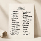 Pearl Jam Las Vegas Setlist Wall Art - MGM Grand Garden Arena, Night 1 - 5/16/24