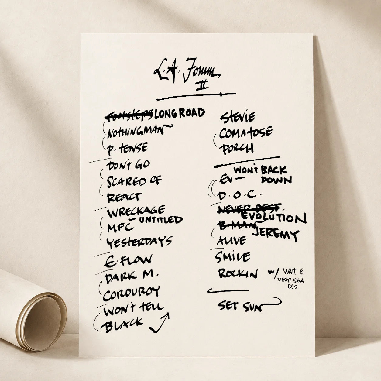 Pearl Jam Los Angeles Setlist Wall Art - Kia Forum, Night 2 - 5/22/24