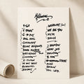 Pearl Jam Melbourne Setlist Wall Art - Marvel Stadium, Night 1 - 11/16/24