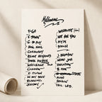Pearl Jam Melbourne Setlist Wall Art - Marvel Stadium, Night 1 - 11/16/24