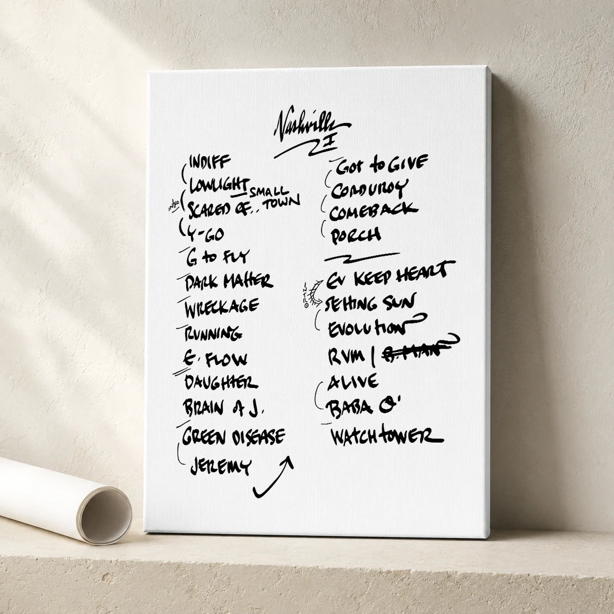 Pearl Jam Nashville Setlist Wall Art - Bridgestone Arena, Night 1 - 5/6/25